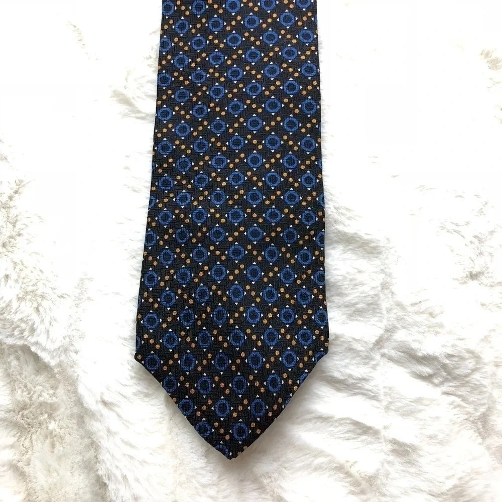 Perry Ellis Portfolio Black Blue Orange Tie